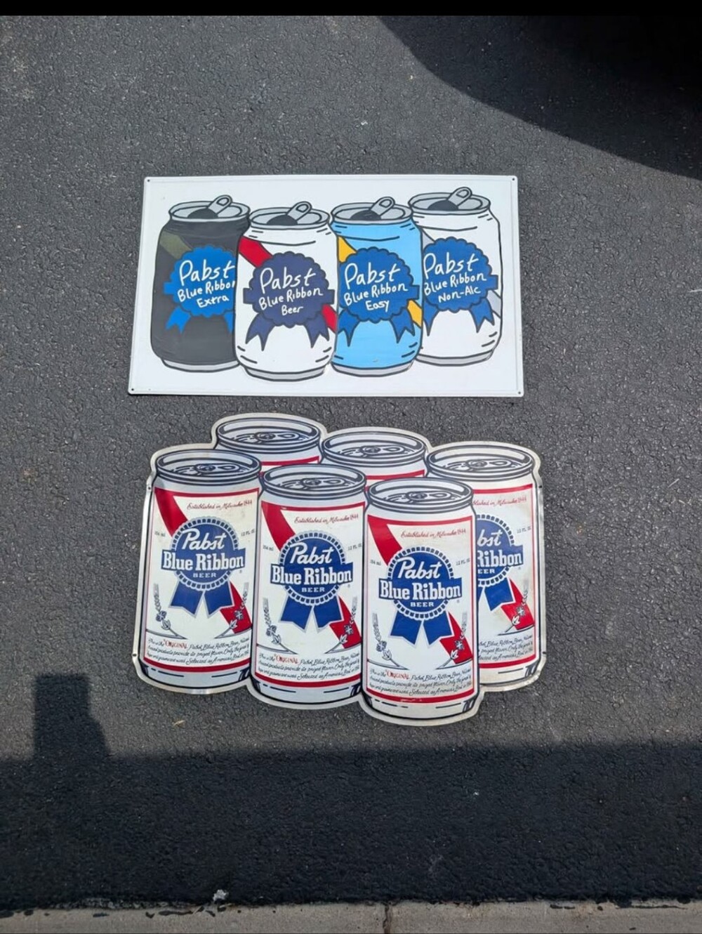 Pabst Blue Ribbon Beer Can Wall Art - Red, Blue, White